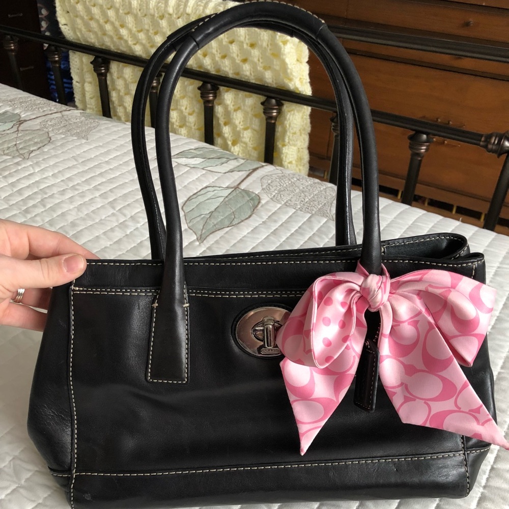 Coach black leather purse